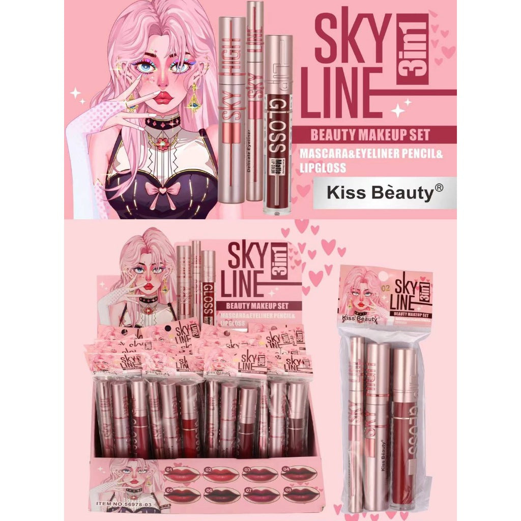 La Fille Sky Line 3in1 Make Up Set Including Lip Gloss Mascara And Eyeliner