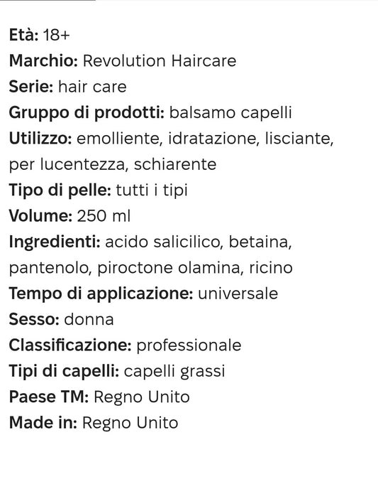 balsamo capelli con acido salicilico